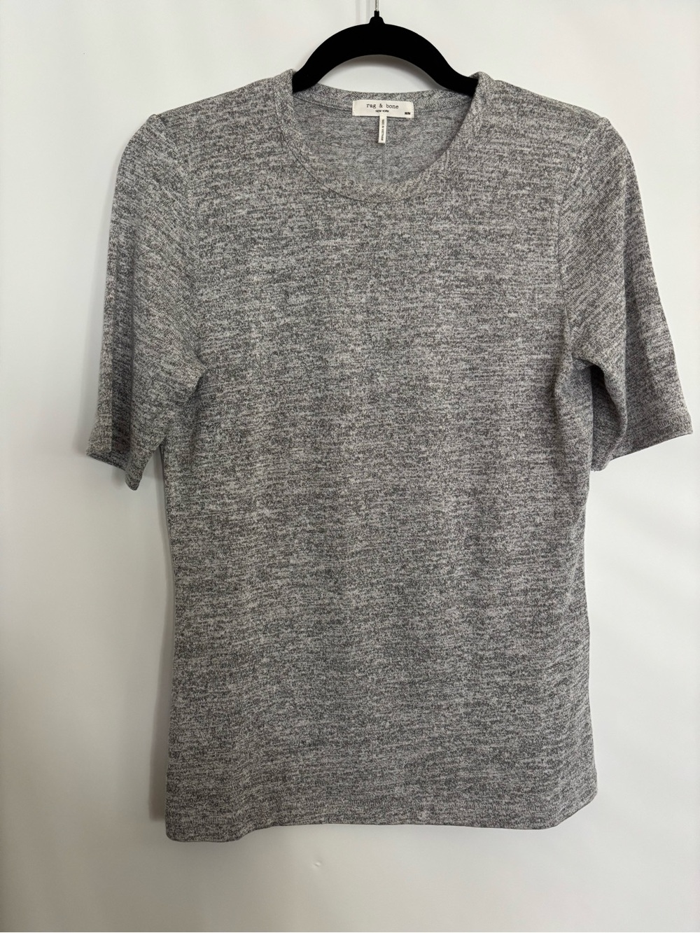 Rag & Bone Knit Marled Gray Crewneck Tee Size M